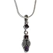 Pendant Chain Sterling Silver Multi Gemstone Jewelry 1.75 inches (gpndt043)