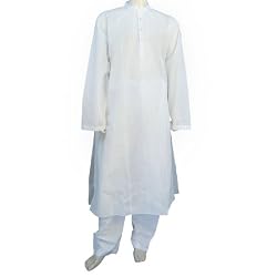 Men Cotton Dress Embroidered Kurta Pajama 2XL Chest 52 inches