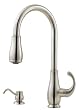 Price Pfister 529-7DSS Treviso Single Handle Kitchen Faucet with Pull-Down Spray and Soap Dispenser, Stainless Steel