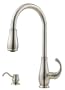 Price Pfister 529-7DSS Treviso Single Handle Kitchen Faucet with Pull-Down Spray and Soap Dispenser, Stainless Steel