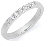 14k White Gold Prong-Set Round 7-Stone Diamond Wedding Band (1/4 cttw, H-I Color, SI1-SI2 Clarity)