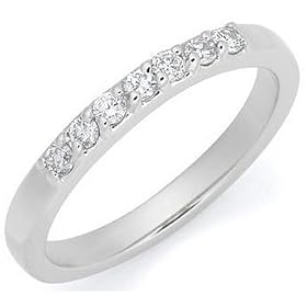 14k White Gold Prong-Set Round 7-Stone Diamond Wedding Band (1/4 cttw, H-I Color, SI1-SI2... by 