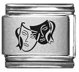 Clearly Charming Drama Masks Laser Italian Charm
