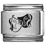 Clearly Charming Drama Masks Laser Italian Charm