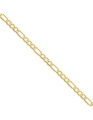 14k Yellow 20in Gold 4.75mm Solid Lightweight Figaro Necklace Chain