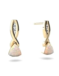 Genuine Opal 14kt Yellow Gold Earrings