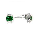 Jewelry - Sterling Silver Emerald CZ Earring SZ Onesize