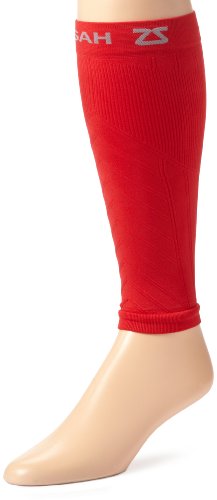 Zensah  Compression Leg Sleeves, Red, Large/X-Large