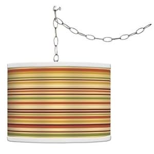 Stacy Garcia Harvest Stripe Giclee Plug-In Swag Chandelier