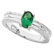 14K White Gold Tsavorite Greek Design Ring