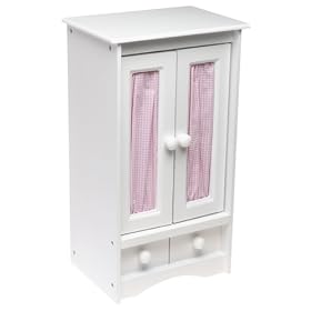 Doll Armoire with 3 Hangers by Badger Basket