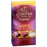Godiva Chocolatier Gems Assorted Truffles Dark - Milk - White Chocolate (Pack of 3) 4.25 Ounce Bags