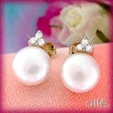 14K Freshwater Pearl & Diamond Earrings