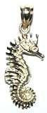 14k Large Sea Horse Charm