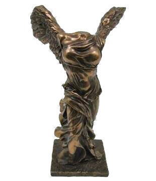Nike of Samothrace Winged Victory Greek Goddess Real Bronze Powder Cast Statue Sculpture 10 3/4-inch