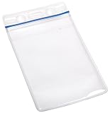 Menda 35046 Vertical Zipper Closure Badge Holder with Blue Zipper, 2-5/8" Width x 3-7/8" Height (Pack of 50)