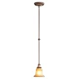 31B1st7lAiL. SL160  Villa Verona   1 Light Mini Pendant Lighting Fixture   Verona Bronze   Rustic Art Glass   B5805