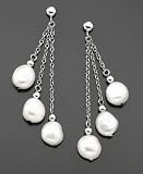 Fresh by Honora Sterling Silver White Baroque Cultured Freshwater Pearl Drop Earrings