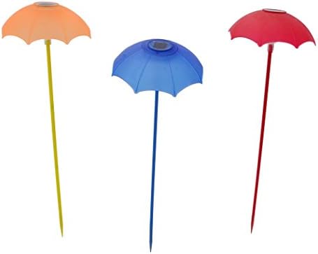 Solar Wholesale 1020 Set of Three Garden Decor Stakes in Premium Gift Box (Parasols)