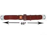 2-Point Lap Seat Belt, Maroon, 60 Inch Length, with Push Button Release