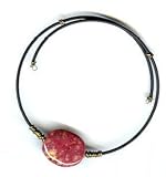SilverChicks Choker Necklace - Rich Burgundy Kazuri Bead