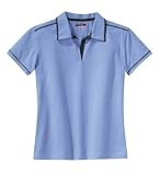 NEW Sport-Tek - Ladies Pima-Tek Sport Shirt with Contrast Piping Blueberry/Navy-L