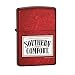 Candy apple red finished lighter with the Southern Comfort label.