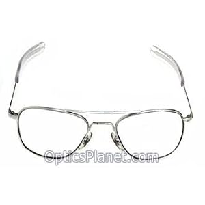 AO Flight Gear Original Pilot Series Sunglasses Frame Only, No Lens Select Frame Color: Silver, Select Temple Design: Bayonet, Select Lens Size: 57mm lens size - Large fit Model S-BNT-57