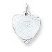 Sterling Silver Sweet Sixteen Heart Disc Charm with 20 inch Sterling Silver Chain