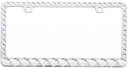 Car Candy 119-ABXC Clear AB Extra Large Crystal Bling License Plate Frame