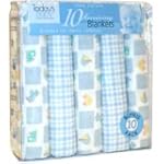 SAVE $24.49 - 10 Pack of Cotton Flannel Receiving Blankets $5.50