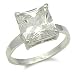 3 Carats Princess Cut Cubic Zirconia Engagement Ring