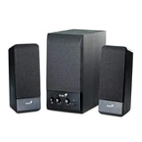 Click here to buy Genius SW-S2.1 350 Black, 10W, 110V-US. 9 watt 3-piece speaker system. The wood subwoofer... by Genius.