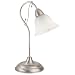 Globe Candice Table Lamp, Brushed Steel with Alabaster Globe #61070