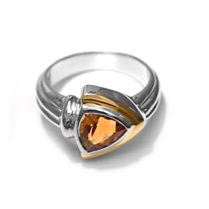 Buy Designer 18KY and Steling Silver Citrine Ring by Gold and Diamond Source