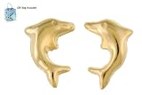 14K Yellow Gold Children's Dolphin Earrings