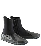 Akona 6mm Mens Size 4 Titanium Scuba Diving Dive Booties with Zipper with Heel and Toe Cap Divers Boot Shoe Boots Footwear Authorized Dealer Full Warranty, Mens 4 Wmns 5