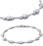 14kt White Gold And Diamond Star Bracelet