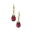 14K Yellow Gold Briolette Brazilian Garnet Earrings