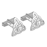 Rhodium Plated Trinity Knot Cufflinks - Made in Ireland