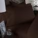 800-THREAD-COUNT KING DUVET SET 800TC EGYPTIAN COTTON DUVET SHAM 800 TC - CHOCOLATE DAMASK STRIPE
