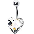 Sparkling Clear Prism Heart Belly Ring