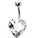 Piercing pour le Nombril - Coeur de prisme de scintllement clair