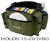 deluxe disc golf bag holds 15-20