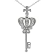 Sterling Silver Royal Key Crown Pendant