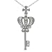 Sterling Silver Royal Key Crown Pendant
