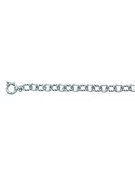 Sterling Silver High Polish Round and Oval Twist Link Bracelet
