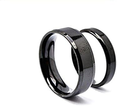 Jewelryfinds Personality Simple Black Matte Titanium Steel Couple Rings Halloween Prom