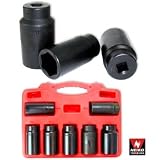 Neiko Tools USA Axle Nut Socket Set 1/2 Drive FWD - 7 Piece w/ Case