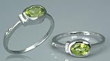 Oval Cut Peridot Ring Sterling Silver